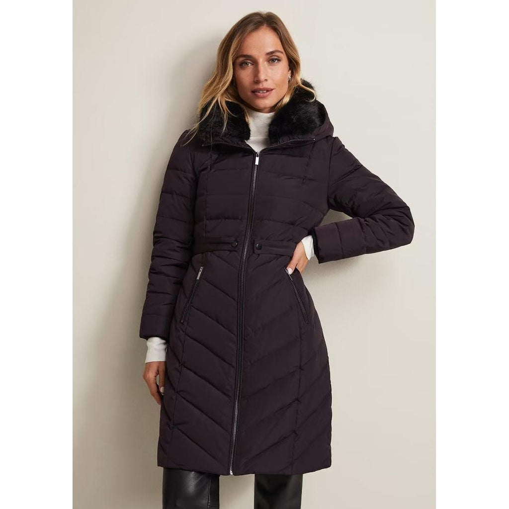 Phase Eight Bobbie Burgundy Puffer Coat - Burgundy - Beales department store