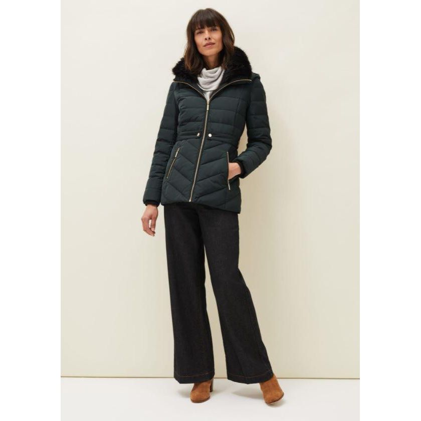 Phase Eight Bobbie Short Puffer Coat - Forest - Beales department store