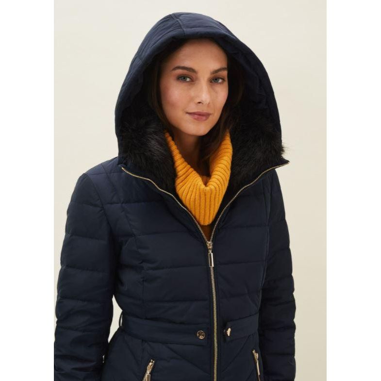 Phase Eight Bobbie Snap Puffer - Navy - Beales department store