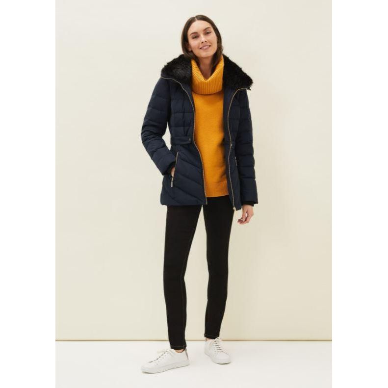 Phase Eight Bobbie Snap Puffer - Navy - Beales department store