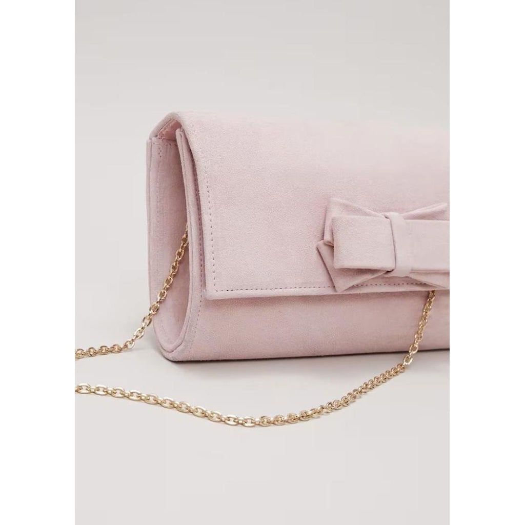 Phase Eight Bow Front Clutch Bag - Pale Pink - Beales department store