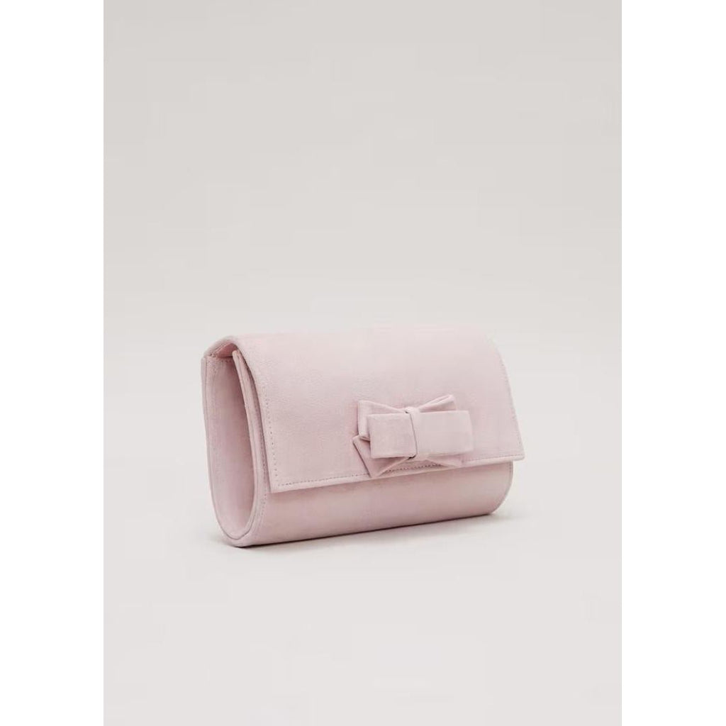 Phase Eight Bow Front Clutch Bag - Pale Pink - Beales department store