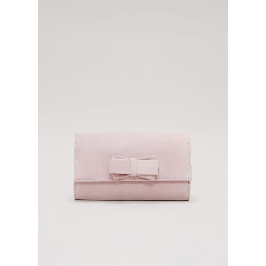 Phase Eight Bow Front Clutch Bag - Pale Pink - Beales department store