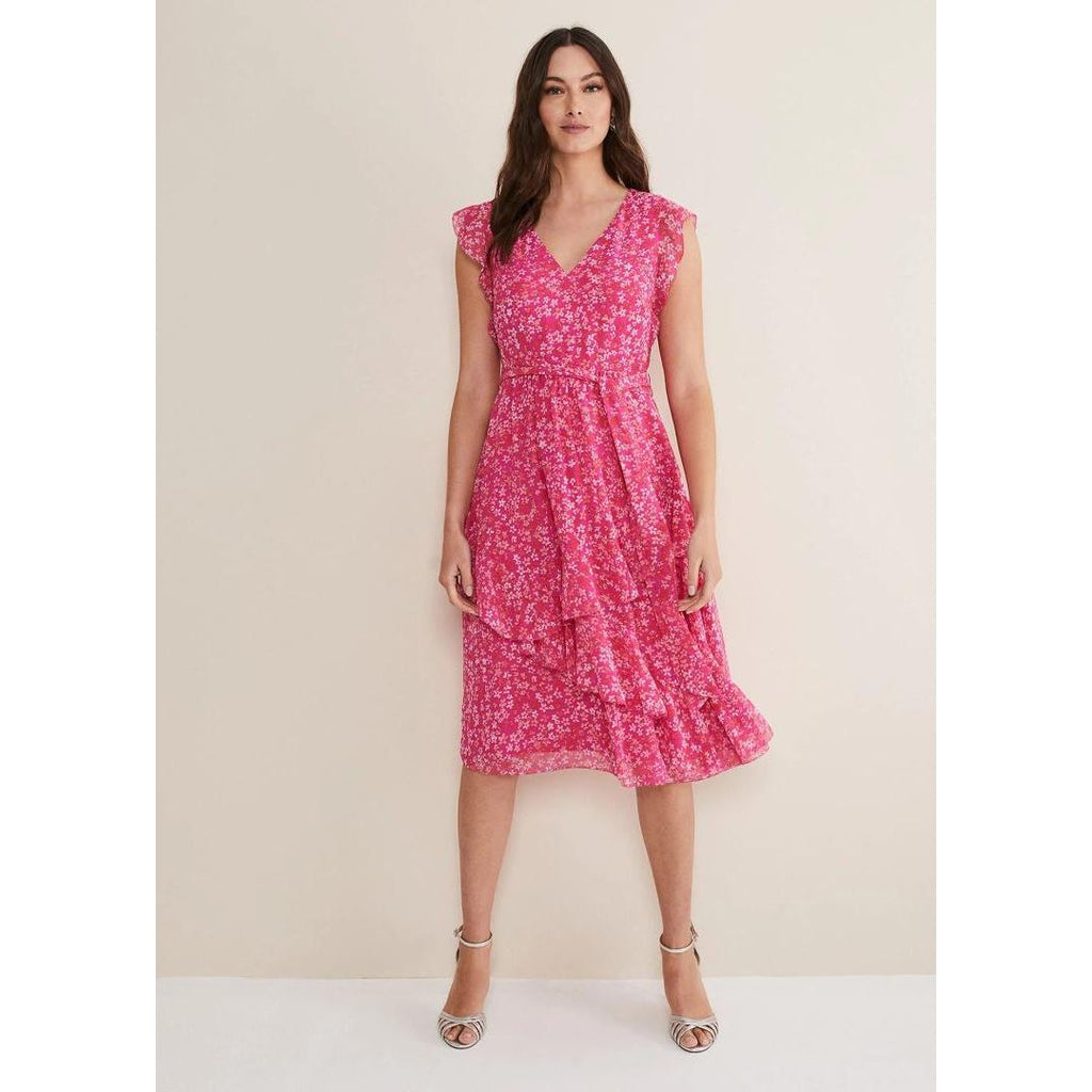 Phase Eight Breesha Printed Dress - Pink/Multi - Beales department store