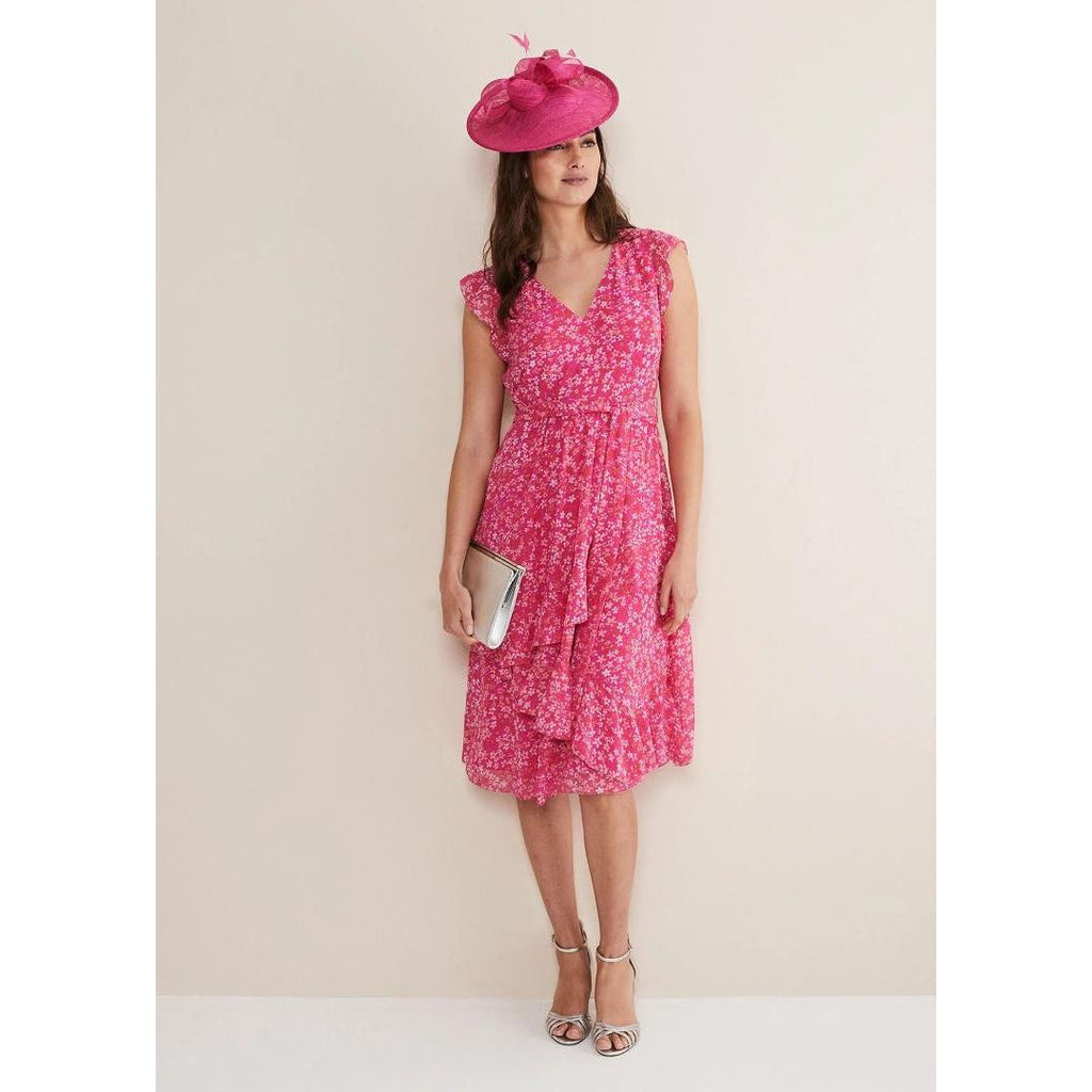 Phase Eight Breesha Printed Dress - Pink/Multi - Beales department store