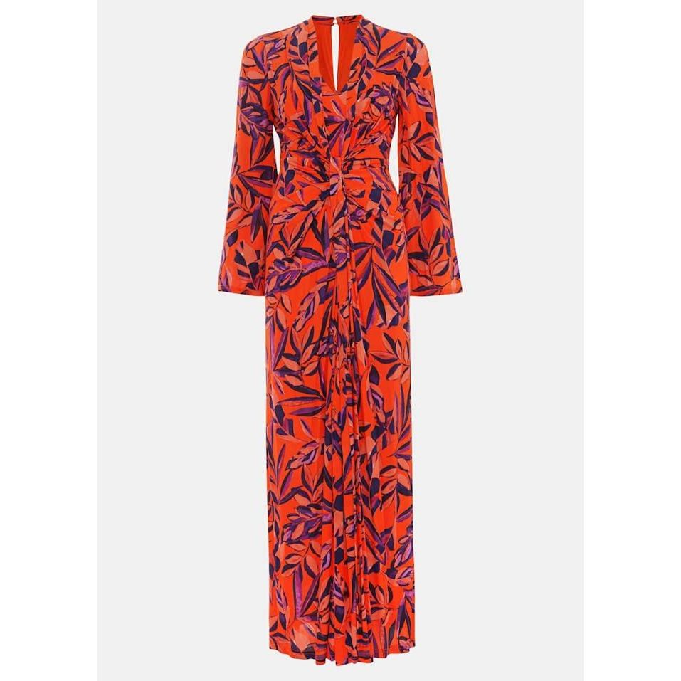 Phase Eight Briella Jersey Leaf Print Maxi Dress - Vermillion/Multi - Beales department store