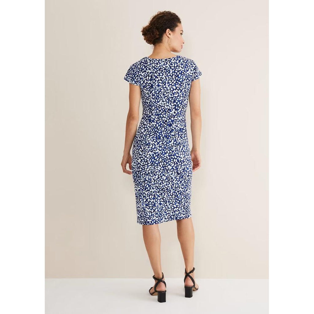 Phase Eight Brooke Printed Wrap Dress - Blue/Multi - Beales department store