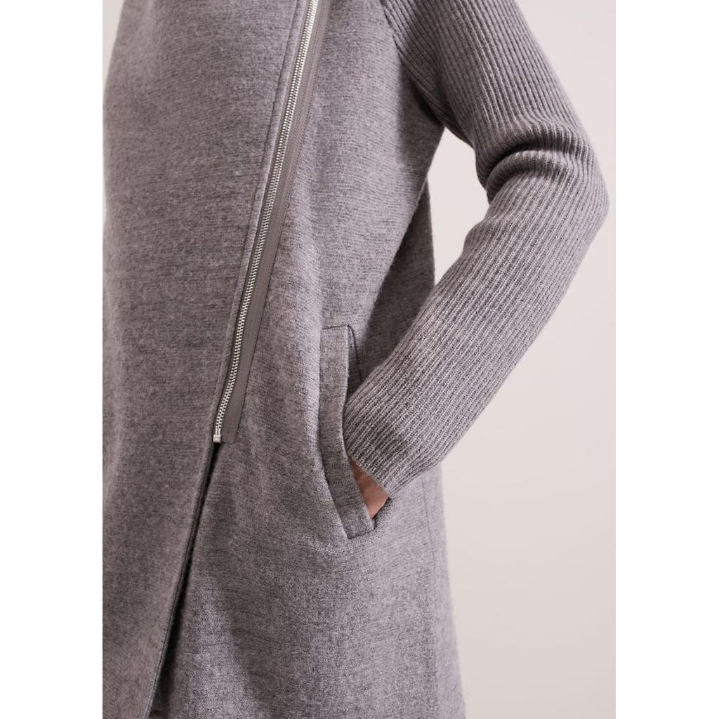 Phase Eight Byanca Zip Knit Coat - Grey Marl - Beales department store