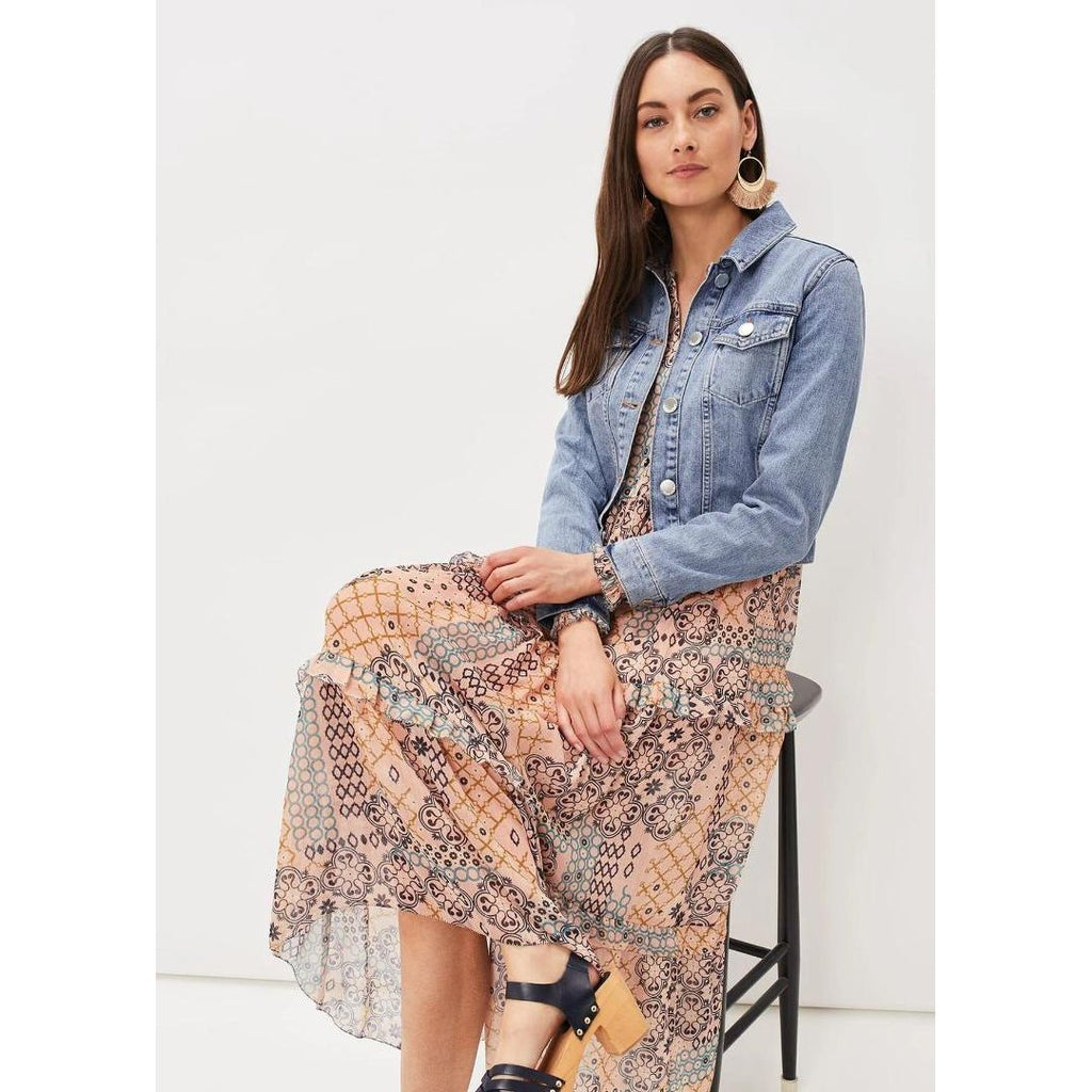 Phase Eight Caitlin Cropped Denim Jacket - Mid Wash Blue - Beales department store