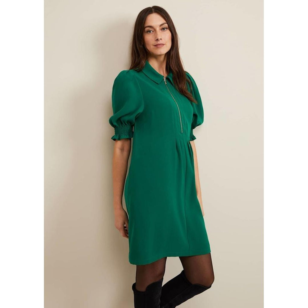 Phase Eight Candice Zip Swing Dress - Green - Beales department store