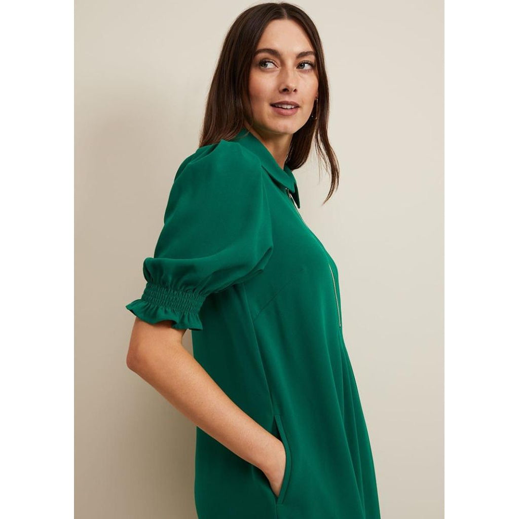 Phase Eight Candice Zip Swing Dress - Green - Beales department store