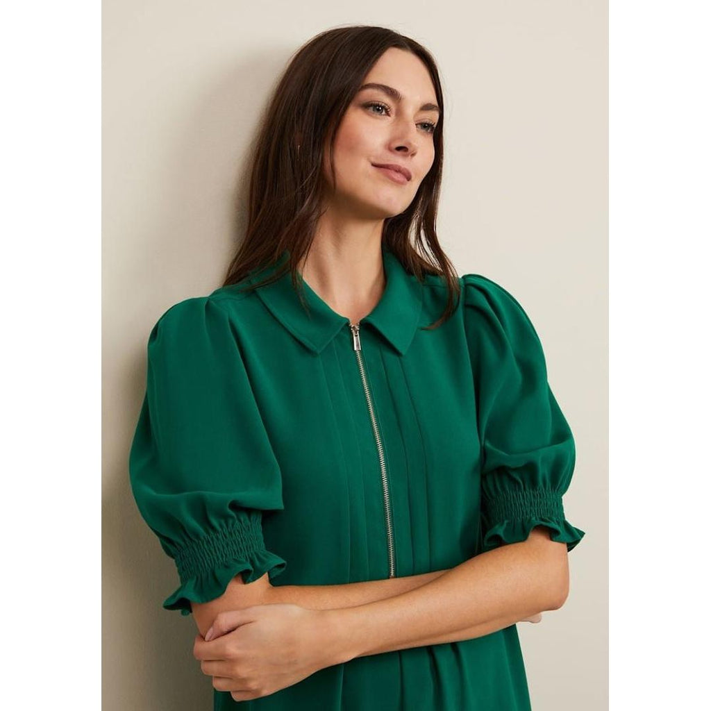 Phase Eight Candice Zip Swing Dress - Green - Beales department store