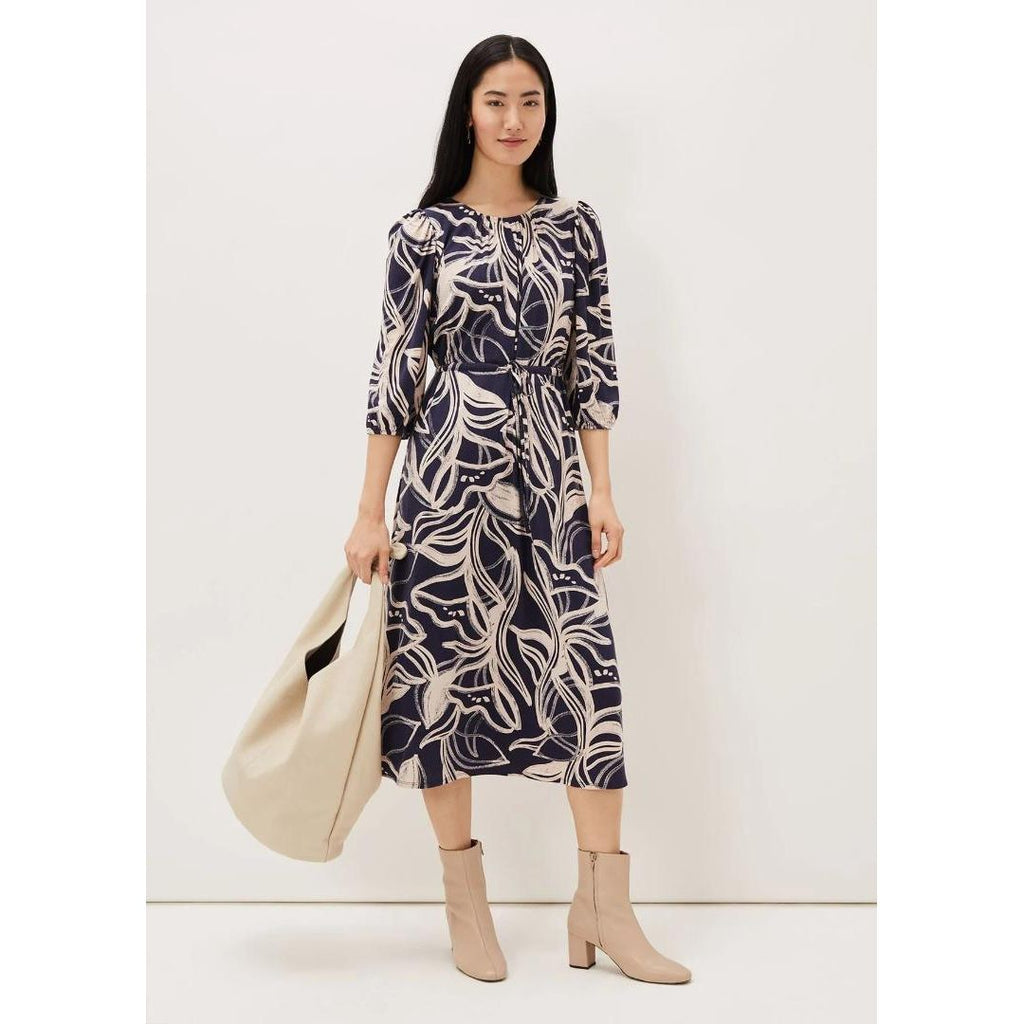 Phase Eight Carley Print Jersey Midi Dress - Multi Coloured - Beales department store