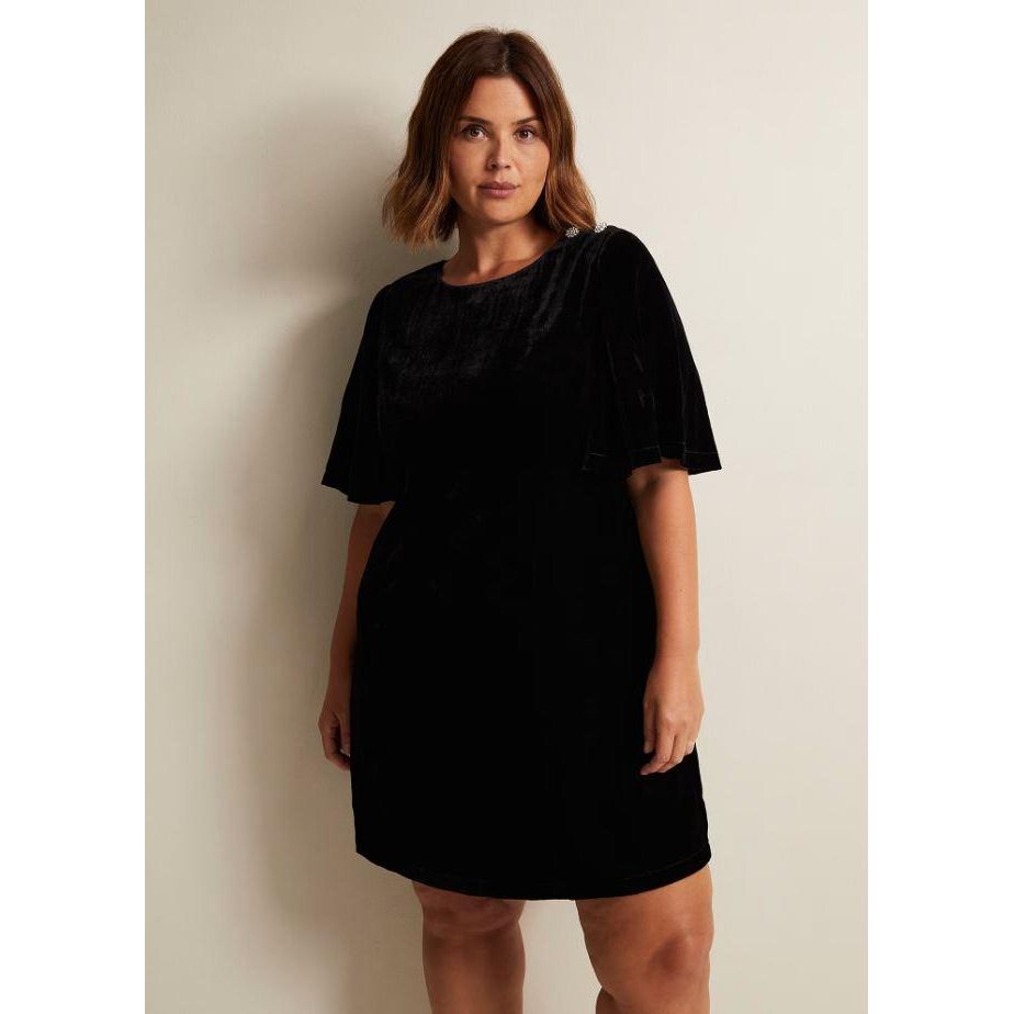 Phase Eight Charlie Velvet Dress - Black - Beales department store
