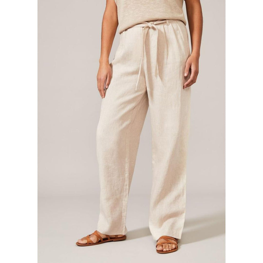 Phase Eight Conrad Linen Trouser in Stone Size 12 - Beales department store