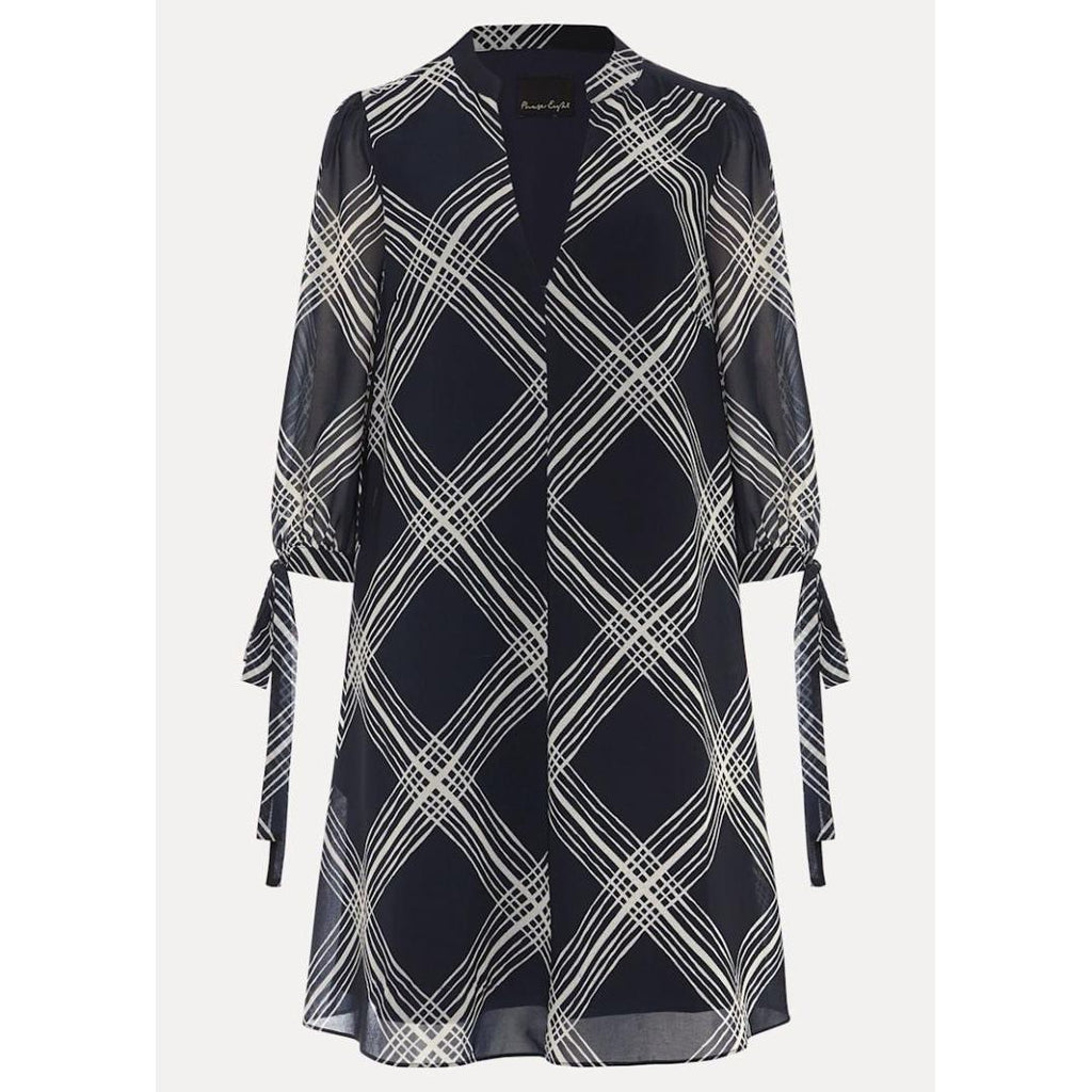 Phase Eight Cora Check Navy Tunic Dress - Navy - Beales department store