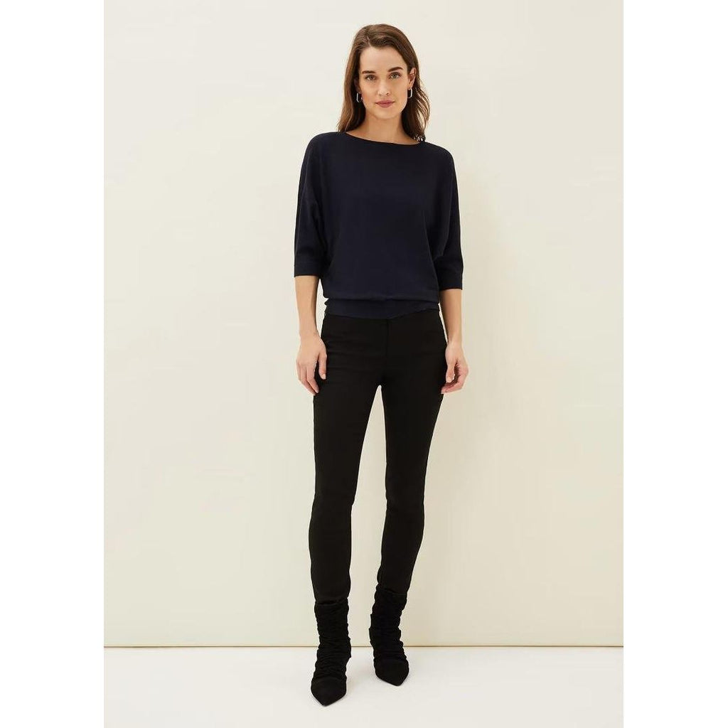 Phase Eight Cristine Batwing Fine Knit Jumper - Navy - Beales department store