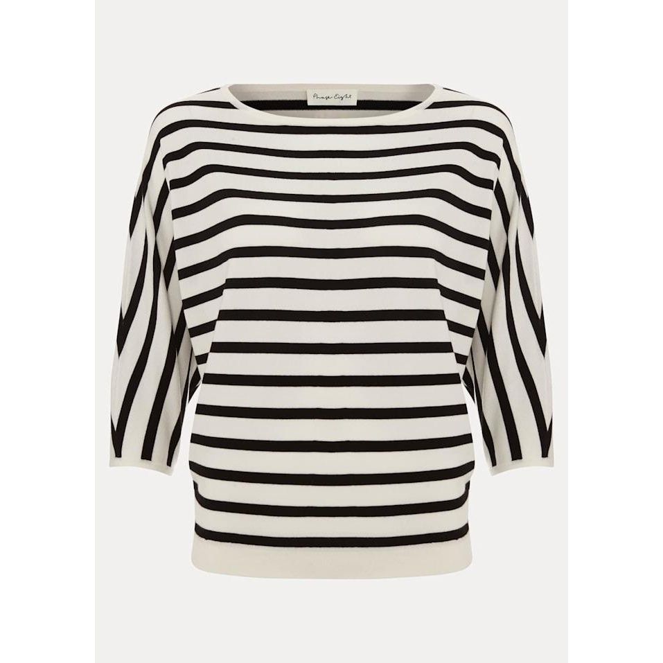 Phase Eight Cristine Knit Jumper - Black/Ivory - Beales department store