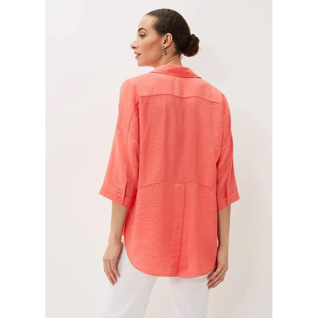 Phase Eight Cynthia Longline Shirt - Coral - Beales department store