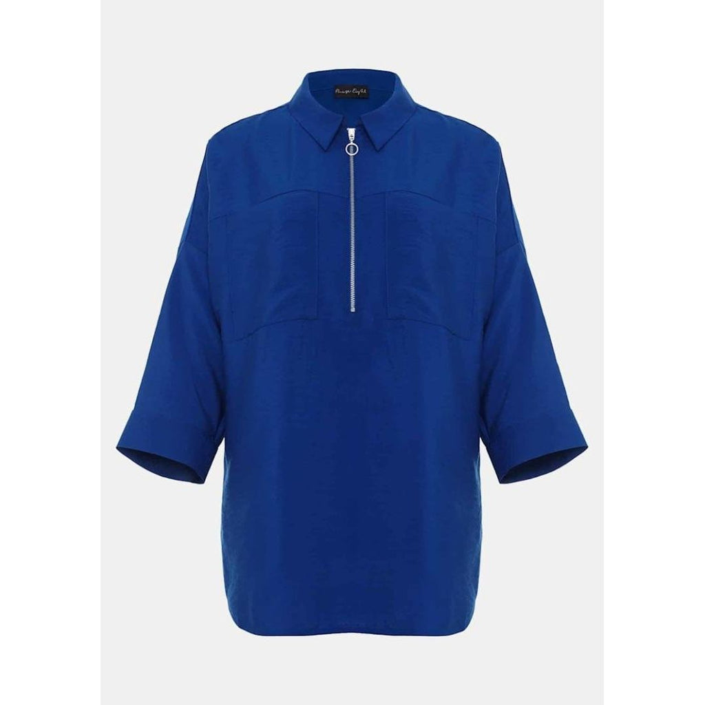 Phase Eight Cynthia Zip Shirt - Cobalt - Beales department store