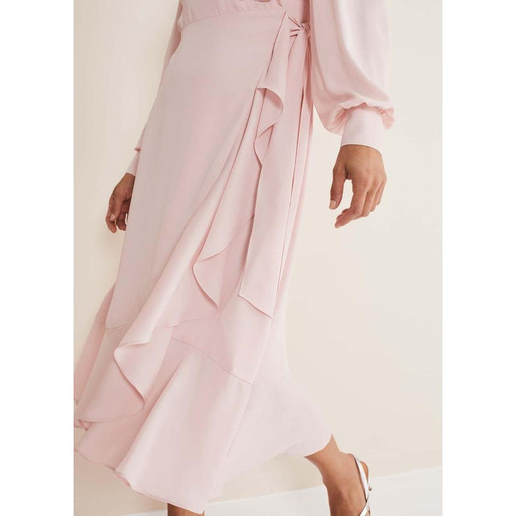 Phase Eight Daisie Frill Ruffle Midi Dress - Soft Rose - Beales department store