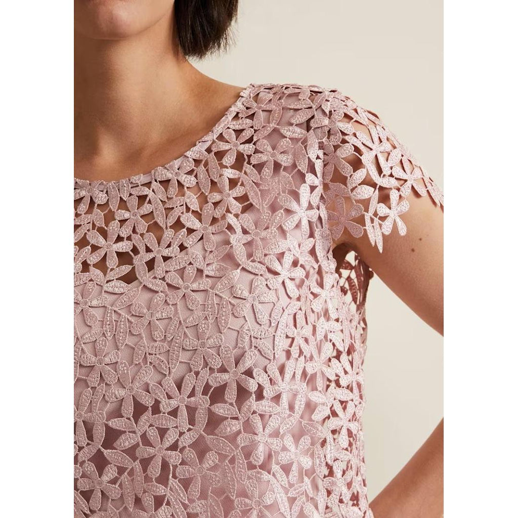 Phase Eight Daisy Lace Midi Dress - Pale Pink - Beales department store