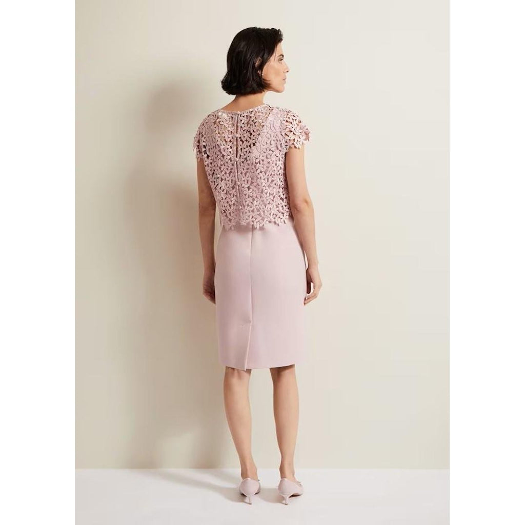 Phase Eight Daisy Lace Midi Dress - Pale Pink - Beales department store