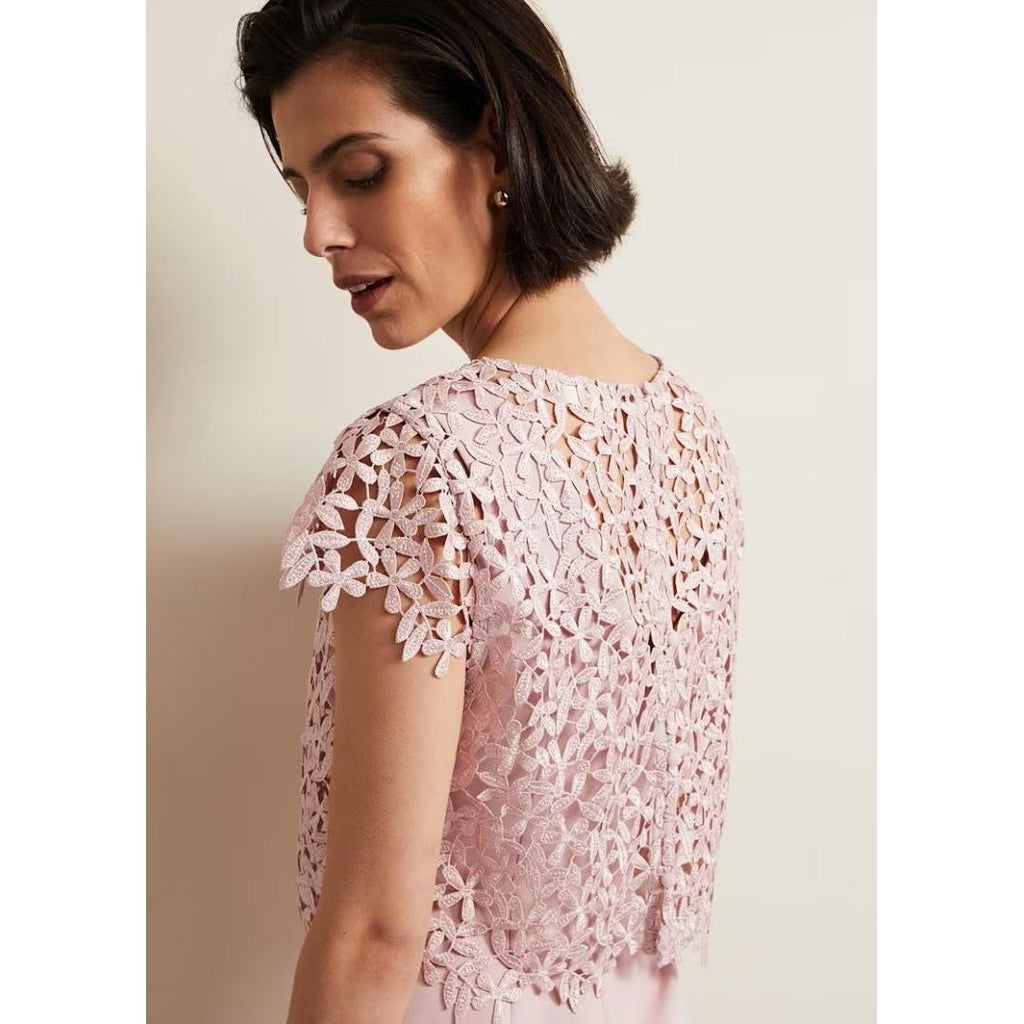 Phase Eight Daisy Lace Midi Dress - Pale Pink - Beales department store