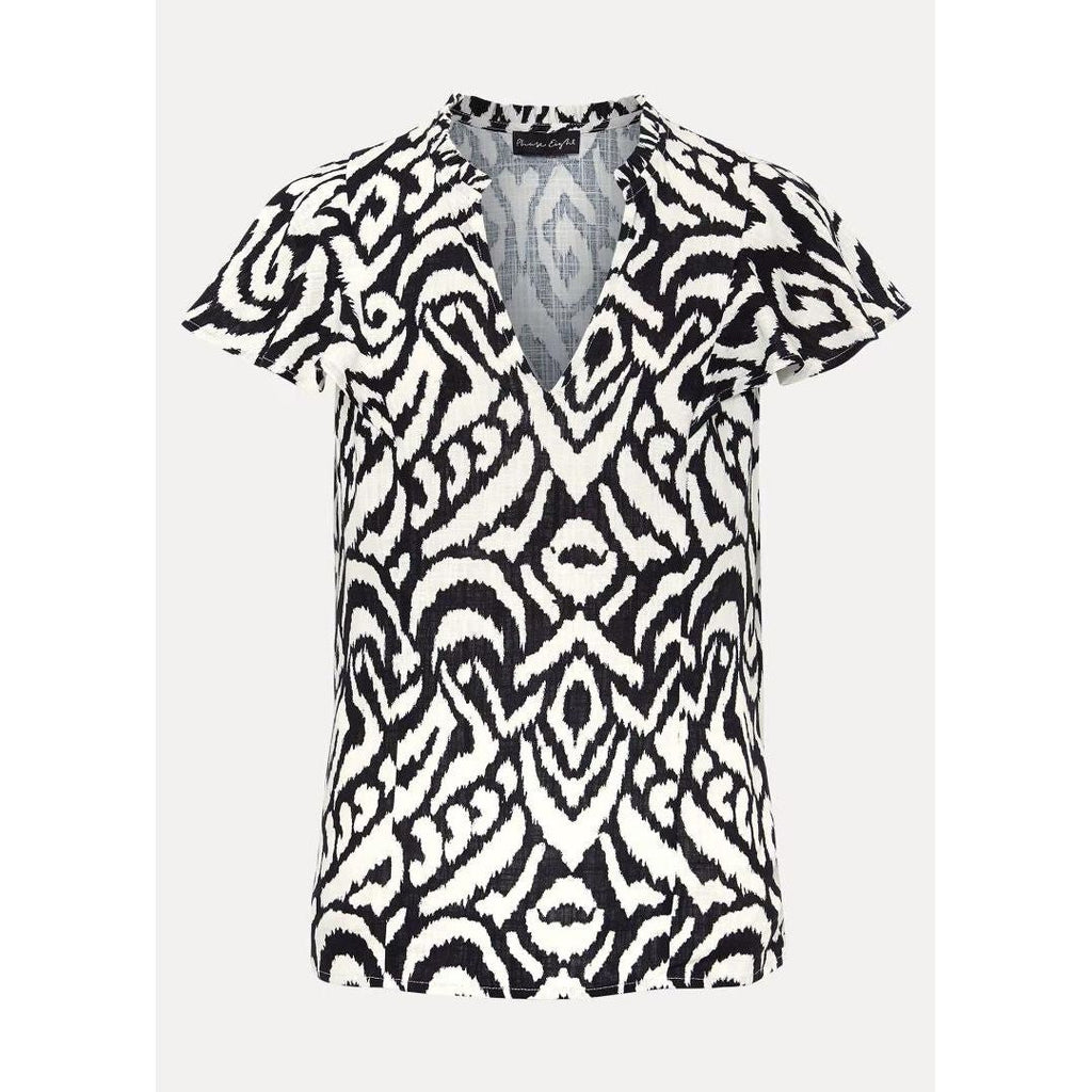 Phase Eight Dalia Abstract Top - Black/Ivory - Beales department store