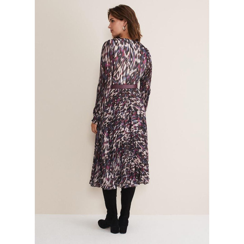 Phase Eight Dani Animal Print Dress - Black/Multi - Beales department store