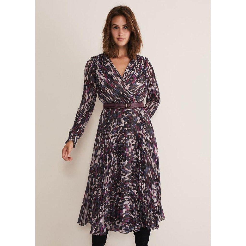 Phase Eight Dani Animal Print Dress - Black/Multi - Beales department store