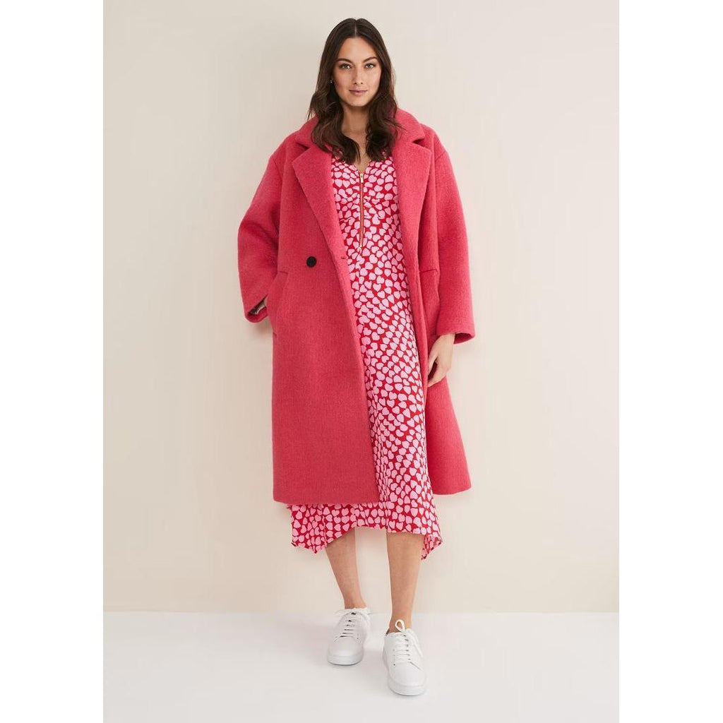 Phase Eight Darcie Heart Midi Dress - Pink/Red - Beales department store