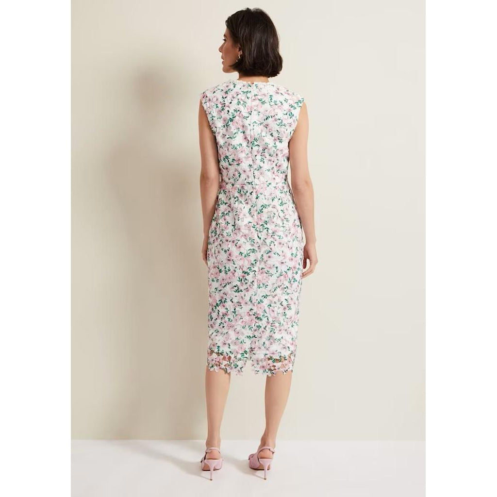 Phase Eight Diana Floral Lace Midi Dress - Multi - Coloured - Beales department store