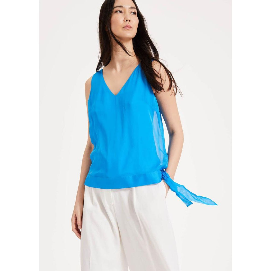 Phase Eight Eilian Silk Blouse - Blue 18 - Beales department store
