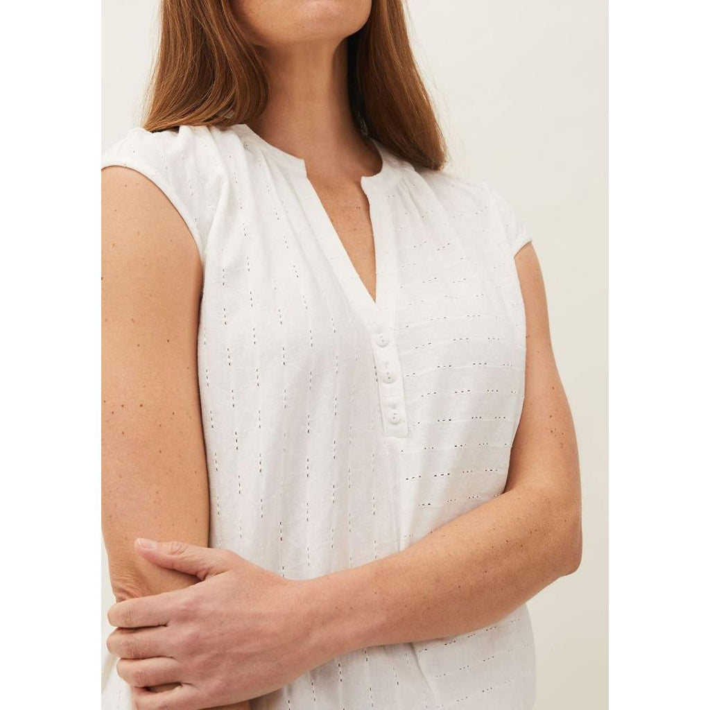 Phase Eight Elodie Picot Top Ivory - Beales department store