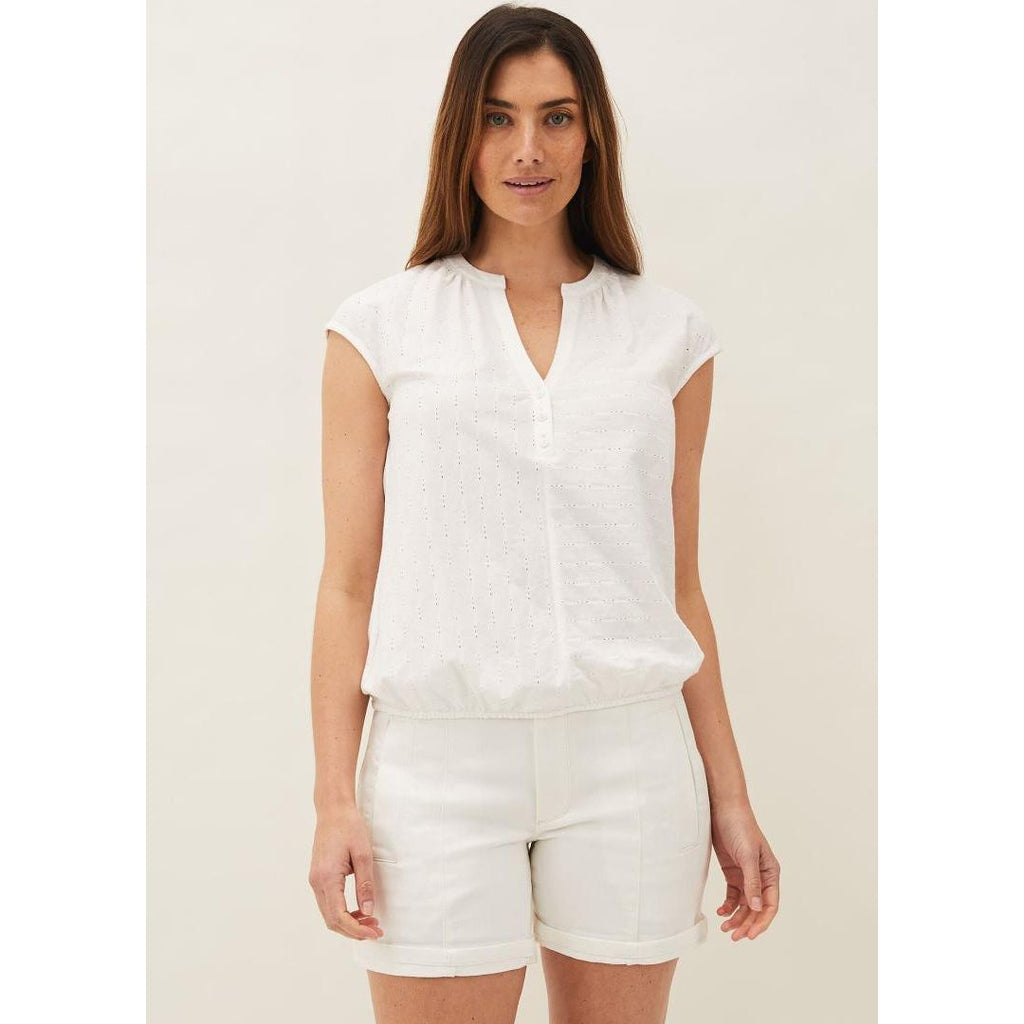 Phase Eight Elodie Picot Top Ivory - Beales department store