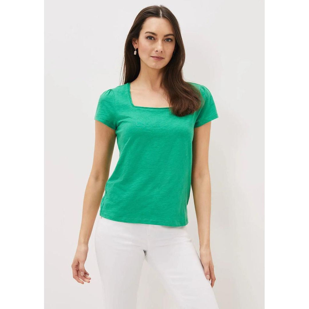 Phase Eight Elspeth Square Neck Top - Apple Green - Beales department store