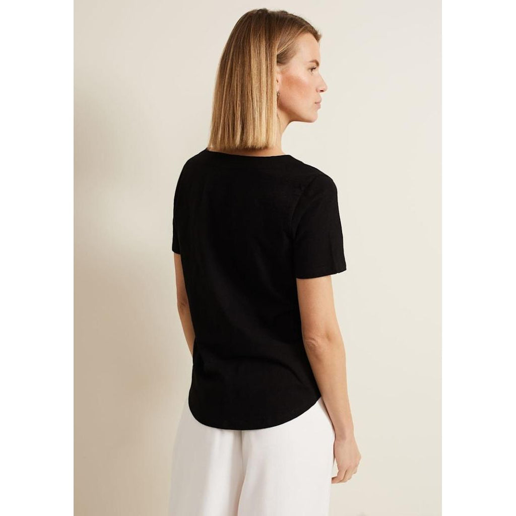 Phase Eight Elspeth V Neck Top - Black - Beales department store