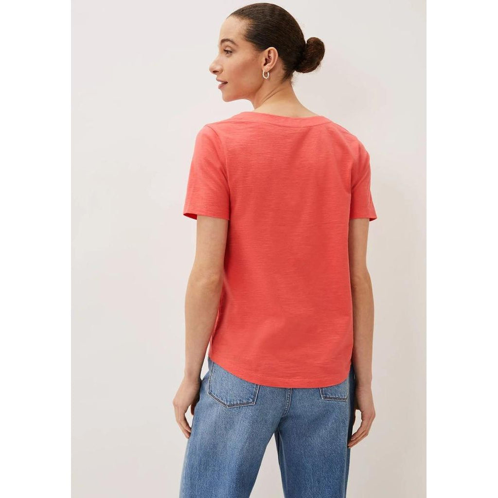 Phase Eight Elspeth V - Neck Top - Coral - Beales department store