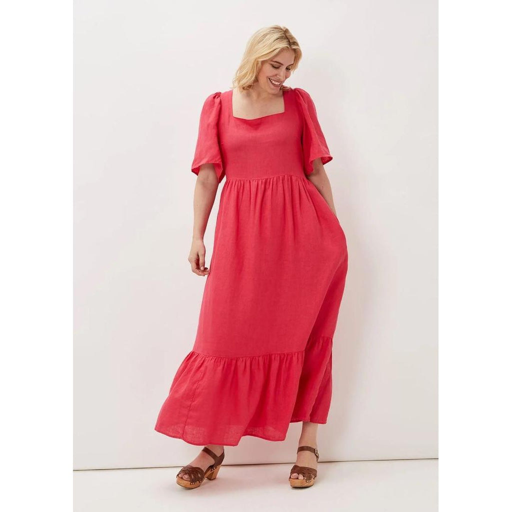 Phase Eight Emaline Linen Maxi Dress - Raspberry - Beales department store