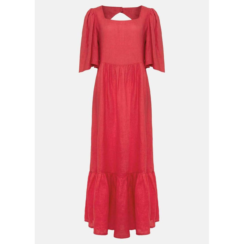 Phase Eight Emaline Linen Maxi Dress - Raspberry - Beales department store