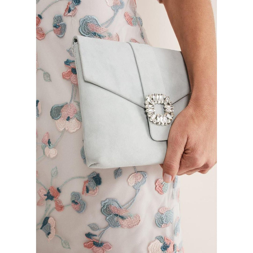 Phase Eight Embellished Clutch Bag - Eau De Nil - Beales department store