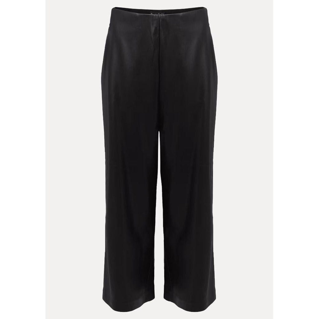 Phase Eight Emeline Black Faux Leather Culottes - Black - Beales department store