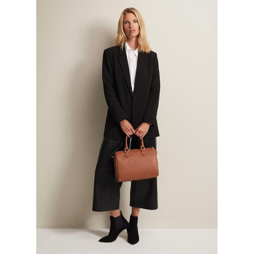 Phase Eight Emeline Black Faux Leather Culottes - Black - Beales department store