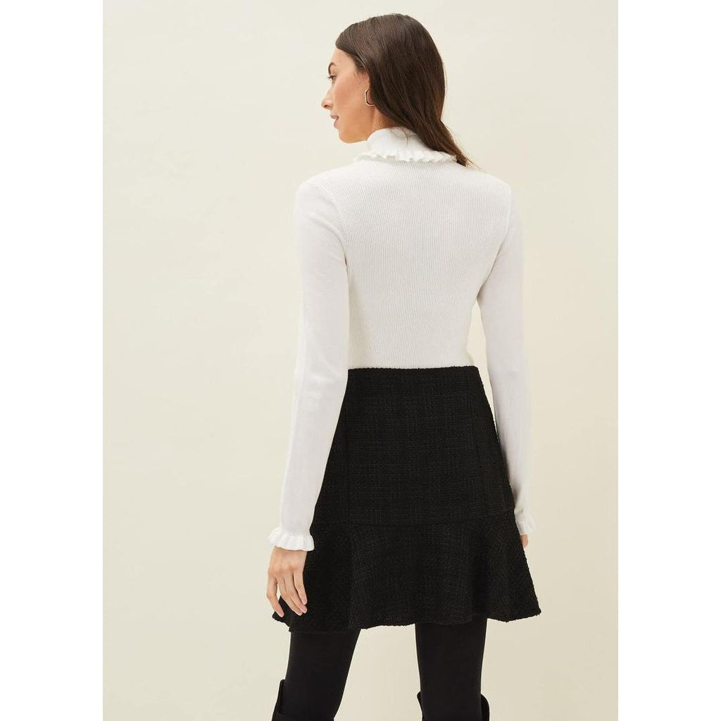 Phase Eight Emila Frill Detail Knit - Winter White - Beales department store