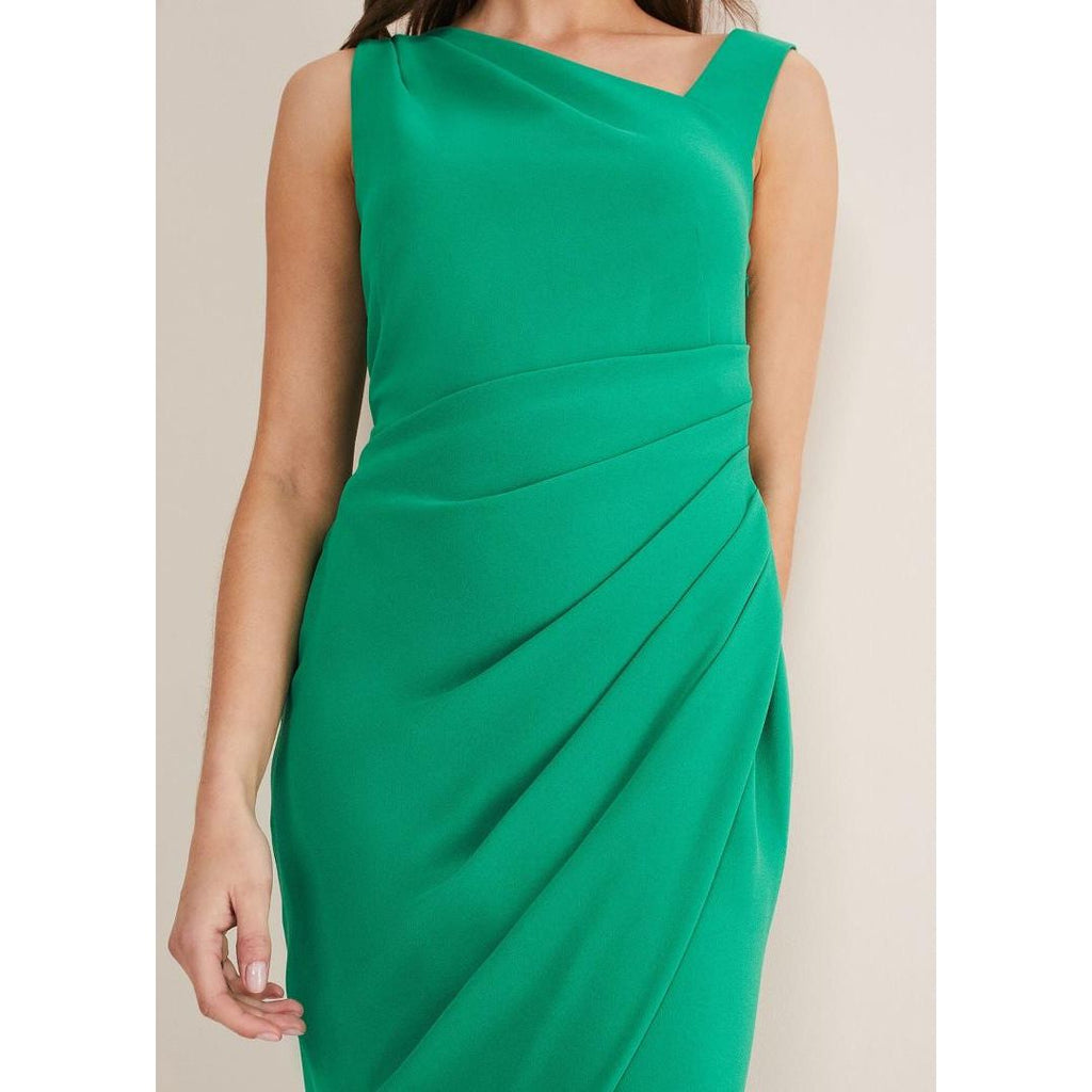 Phase Eight Emmie Asymmetric Hem Dress - Bright Green - Beales department store