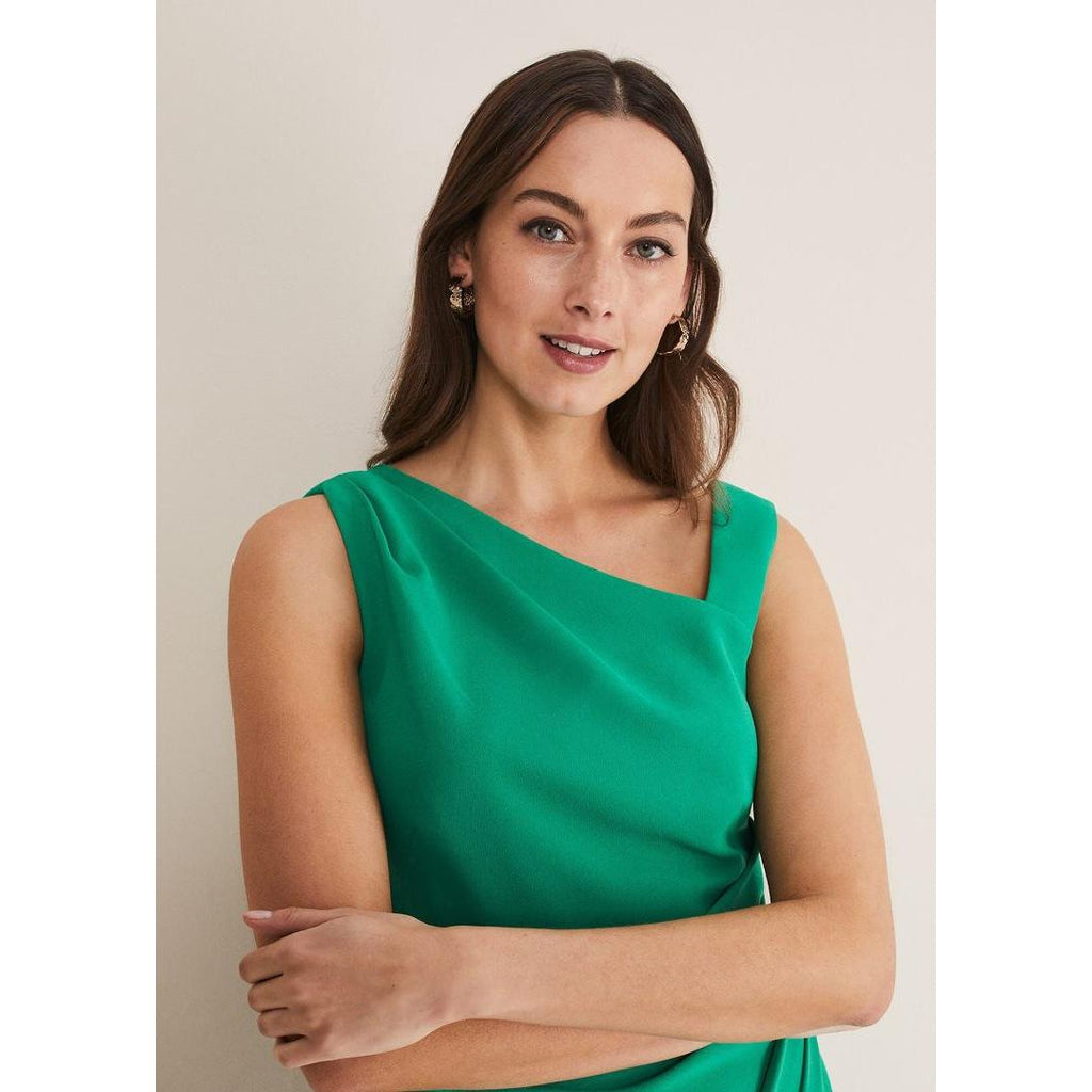 Phase Eight Emmie Asymmetric Hem Dress - Bright Green - Beales department store