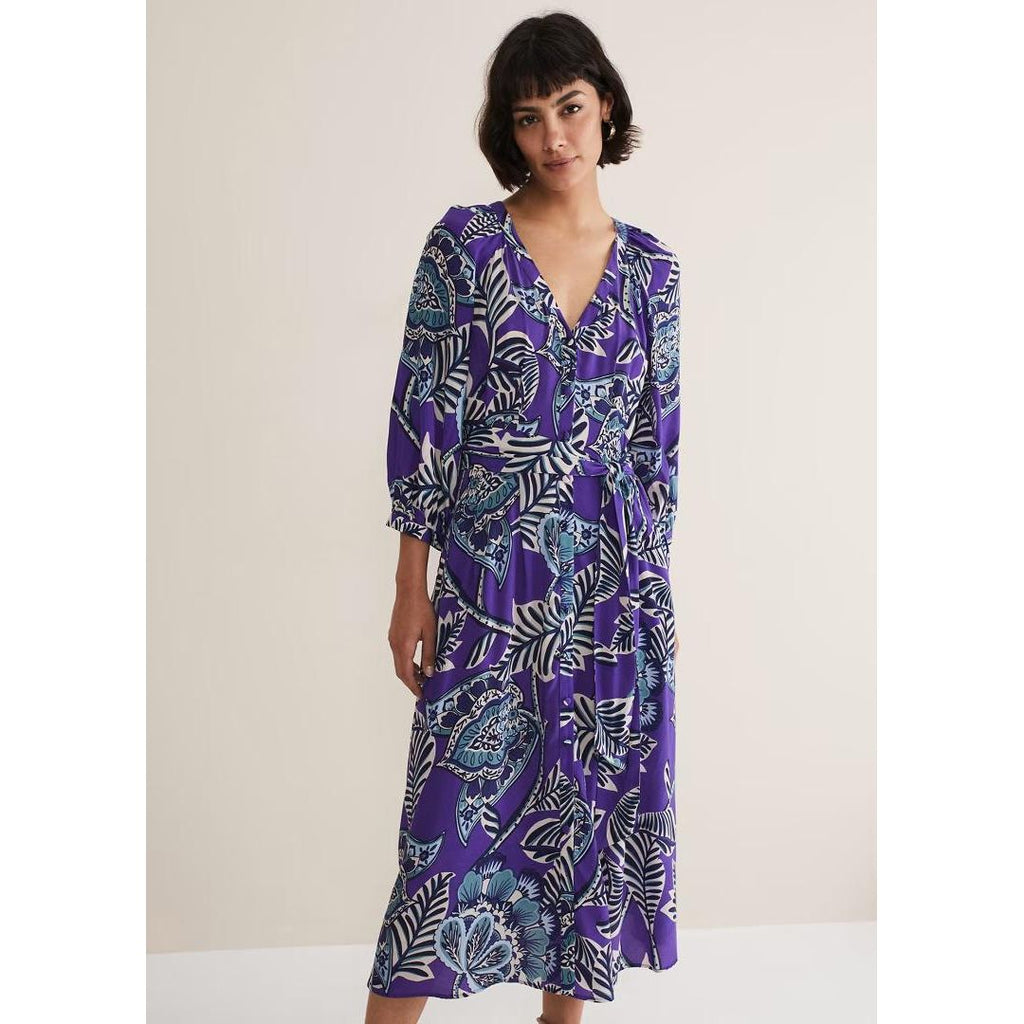 Phase Eight Erin Paisley Midi Dress - Purple - Beales department store