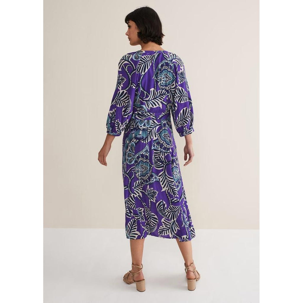 Phase Eight Erin Paisley Midi Dress - Purple - Beales department store