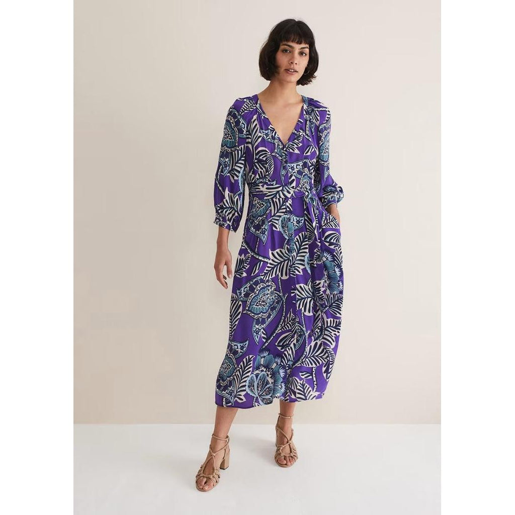 Phase Eight Erin Paisley Midi Dress - Purple - Beales department store